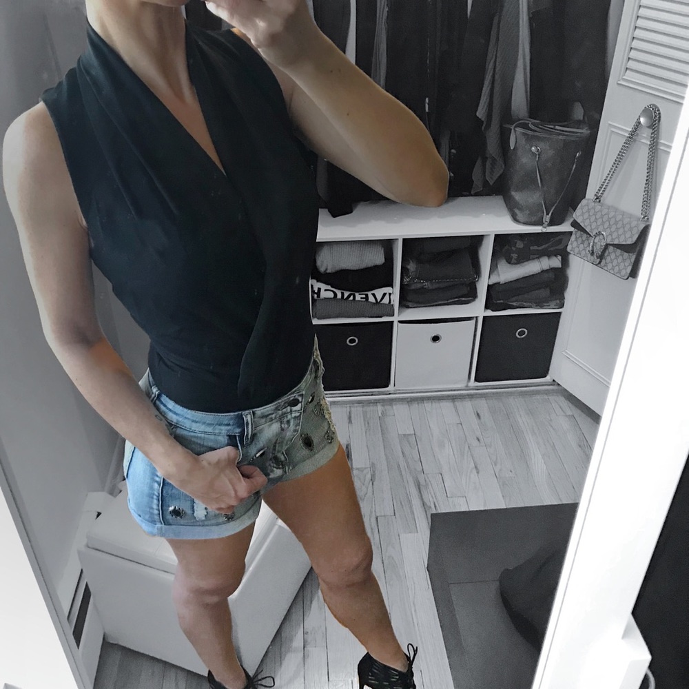 LAST 1▪️Black Chantelle Drape Bodysuit - Picture 2 of 5